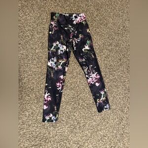 Old Navy Kids Floral Leggings - Black and Pink